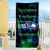 Seattle Seahawks Personalized Text Beach Towel Super Soft Microfiber Quickdry Fabric
