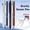 Metal Multifunction Pen 4-in-1 0.5mm Mechanical Pencil Simple 3 Color Ballpoint Pen  School Office