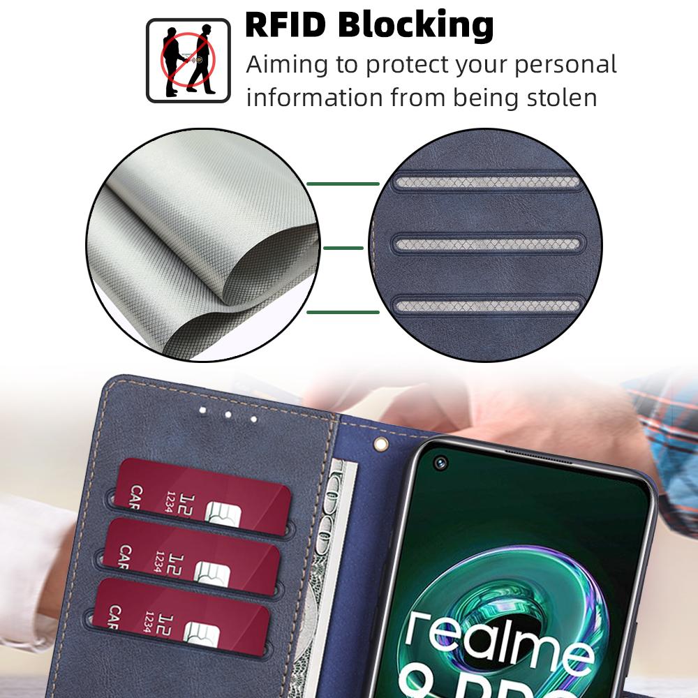 Чехол-кошелек с защитой от кражи RFID для Vivo Y31 Y51 2020 V21E V21 V20 SE V23E Honor 50 10X Lite 7A 8A, чехол из искусственной кожи, 6 слотов для карт, бампер для телефона