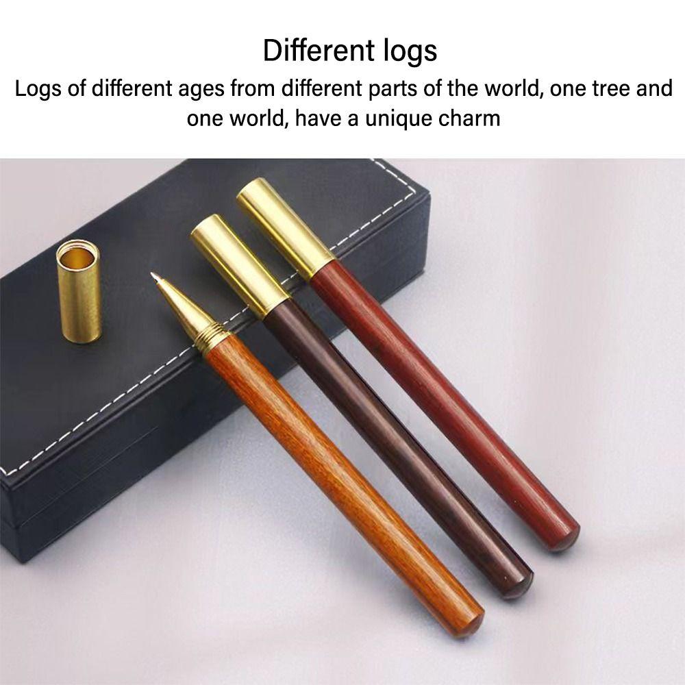 0.5mm Black Ink Ballpoint Pen Wood Body Neutral Pen Vintage Signature Pen Gift