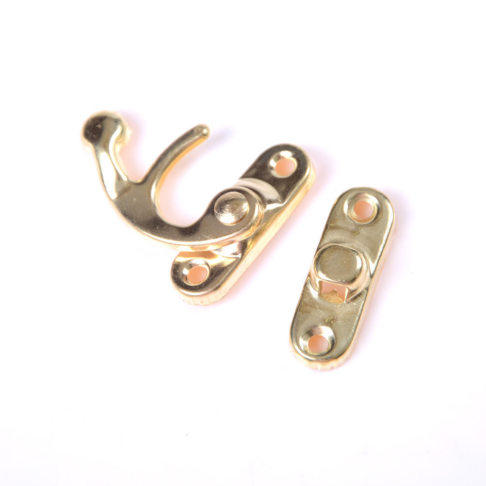 5Pcs Antique Metal Catch Curved Buckle Horn Lock Clasp Hook Jewelry Box Padlock MIT