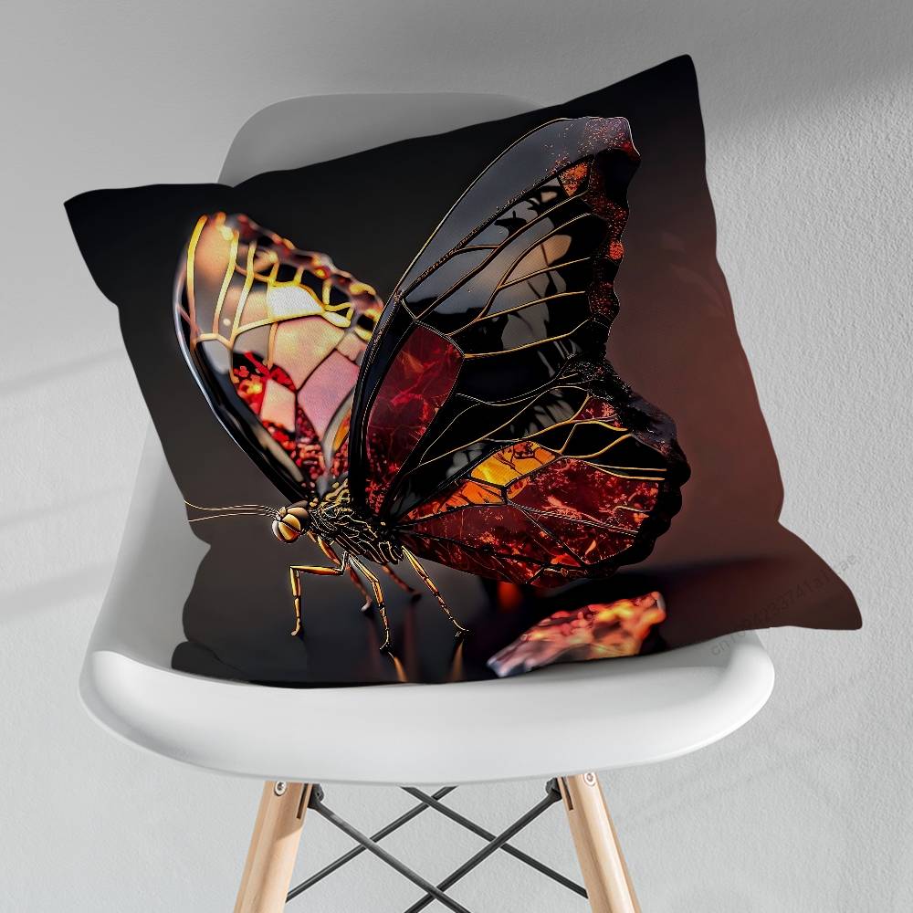 Beautiful Butterfly Art Throw Pillow Case Living Room Sofa Cushion Cover For Home Bedroom Decoration Protector