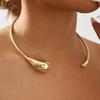 Teardrop Opening Minimalist Metal Choker Necklace