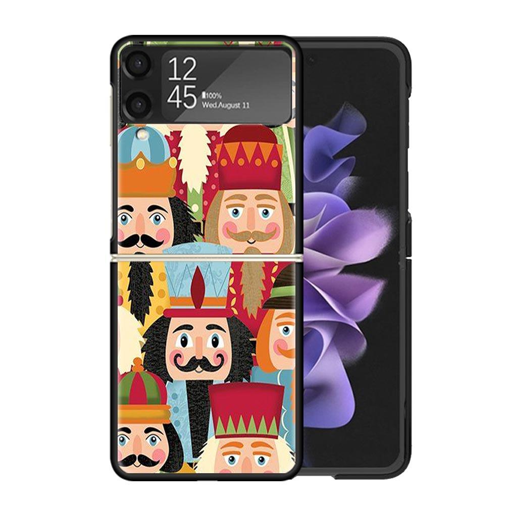 Nutcracker King Cartoon Clear Phone Case For Samsung Z Flip 7 6 5 4 3 Galaxy ZFlip7 ZFlip6 ZFlip5 ZFlip4 ZFlip3 5G Print Cover C