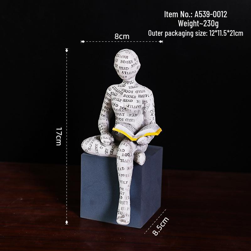 Nordic Minimalist Silver Thinker Sculpture for Home and Hotel Decor