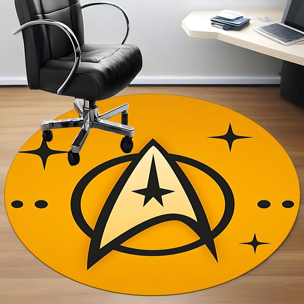 1 шт. Круглый ковер Star Trek для офиса, коврик для помещений, подходит для офиса, под офисные стулья, спальни, гостиной, домашнего декора, декора комнаты