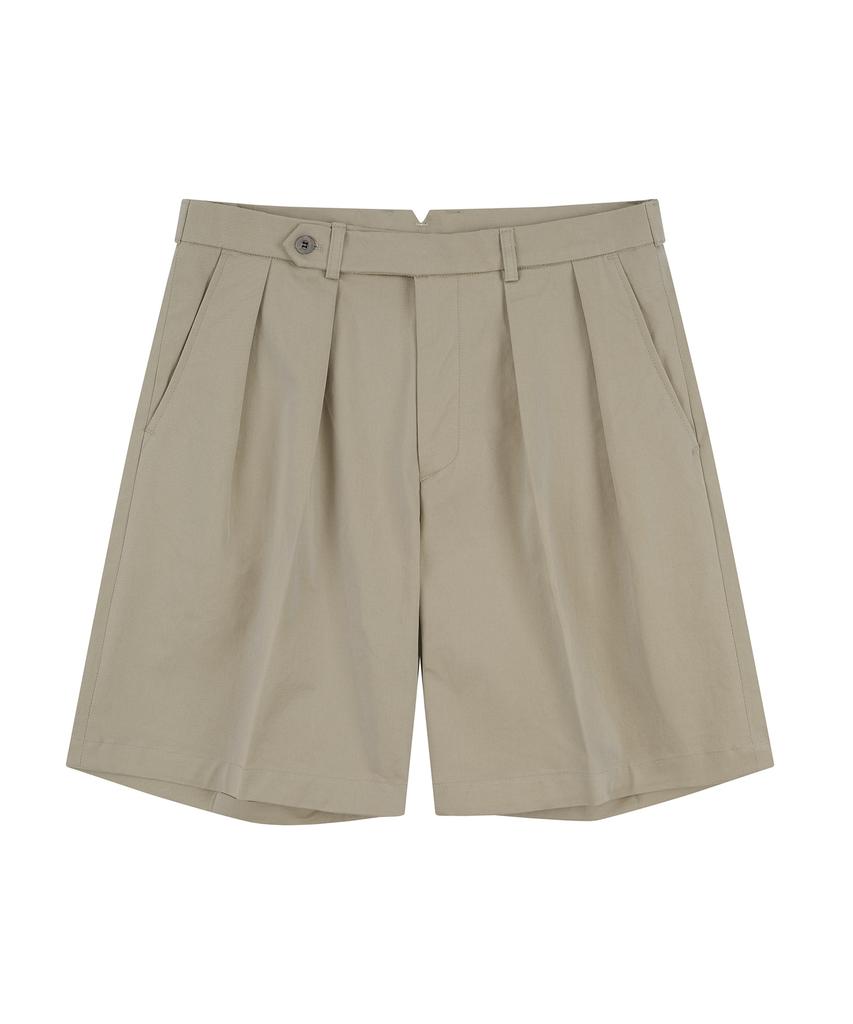 BELLIEF Основные хлопковые chino шорты с двумя складками (бежевый)