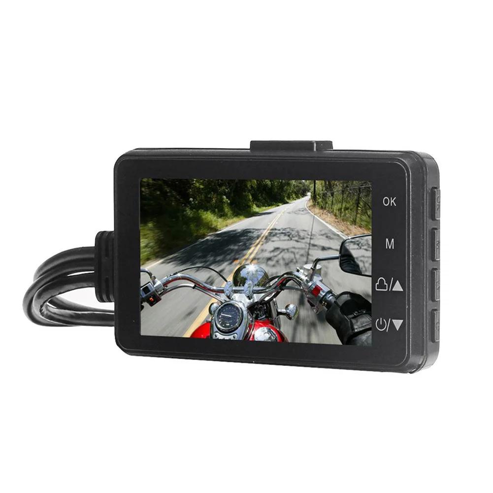 2025 New Motorcycle 3 Inch DVR HD Screen Motorcycle Driving Recorder Front and Rear Camera Dual Video Loop Recording IP65 Waterproof