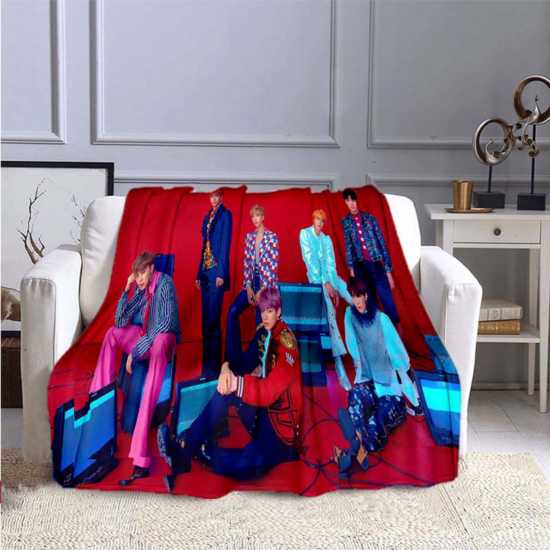 BTS Kpop Одеяло Плед Kpop Подарок Фланелевое Одеяло для Девочек-Подростков Взрослых Теплый Плюшевый Плед для Кровати Дивана Кушетки