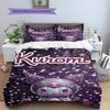 Kuromi Pattern Bedding,Quilt Set Quilt Cover Pillowcase Home Birthday Gift(1 * duvet cover + 2 * pillowcase, without core)