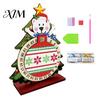 Christmas Countdown Calendar DIY Rhinestone Painting Calendar, 25 Days Rotating Holiday Activity Tree Advent Wooden Tabletop Ornament for Home