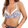 European and American women's sexy underwear bra spot lace edge printed bra adjustable steel rim thin cup bra