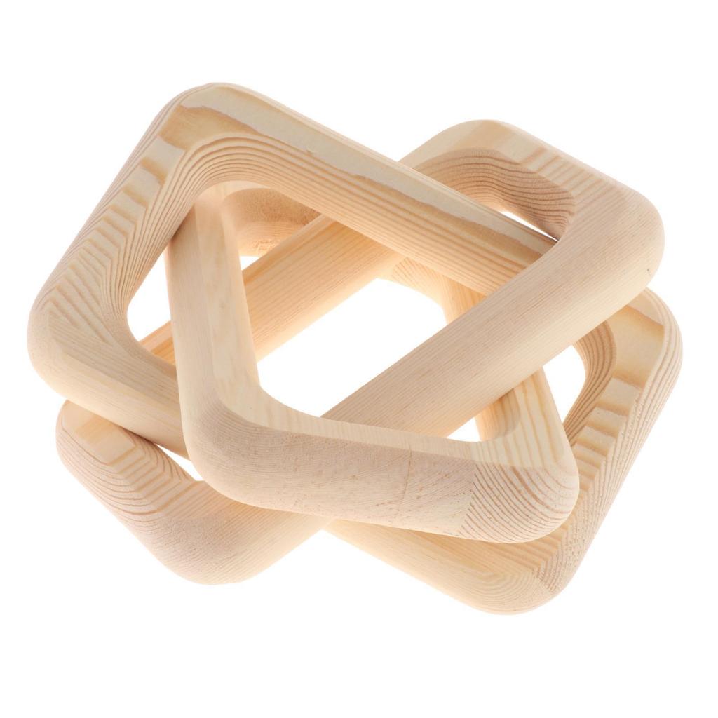 3 Link Wooden Chain Link Decor Rustic Wood Knot for Farmhouse Bedroom Table