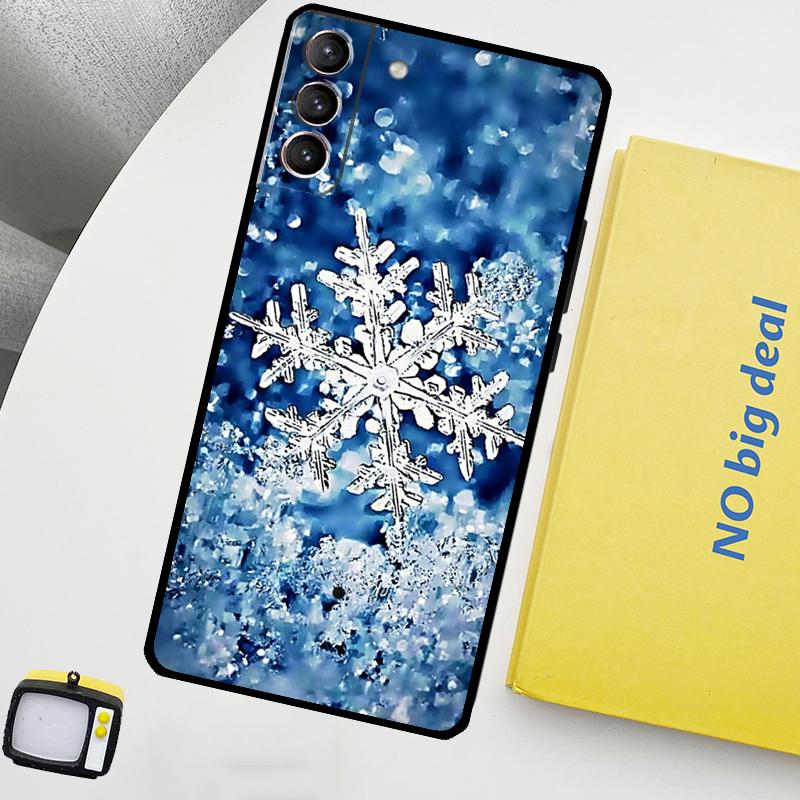 Зимний чехол Снежинка для Samsung Galaxy S23 Ultra S22 S21 S20 FE Note 20 Ultra S8 S9 S10 Note 10 Plus
