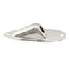 Musiclily Pro 10mm Steel Ship-Shaped Jack Plate for Stratocaster Electric Guitars, Nickel