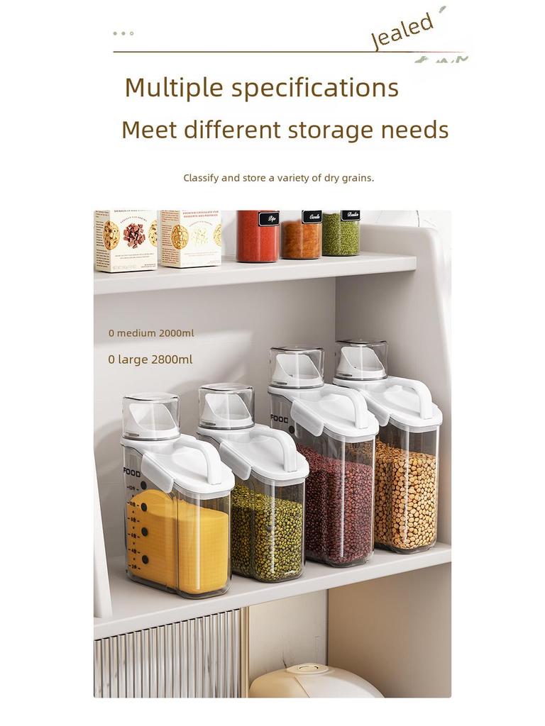 Большая прозрачная влагонепроницаемая банка для зерна с крышкой для сохранения свежести на кухне