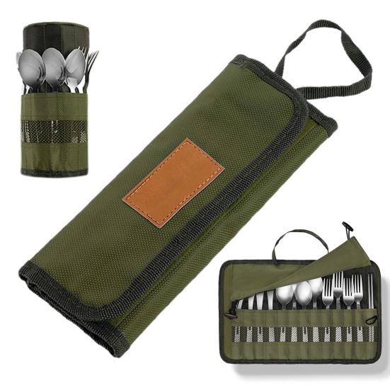 Уличная сумка для хранения столовых приборов, пыленепроницаемая, портативная, для путешествий, кемпинга, пикника, органайзер для палочек для еды, вилок, ложек, посуды, сумка-ролл