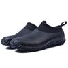 Men's and Women's Solid Color Low-Top Rubber Rain Boots - Neoprene Black Step-In Shoes