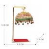 Metal Umbrella Chhatra with Hanging Crystals for Car Dashboard/Office Desk/Table/Home Decor Showpiece, Chatri Aasan for God Murt