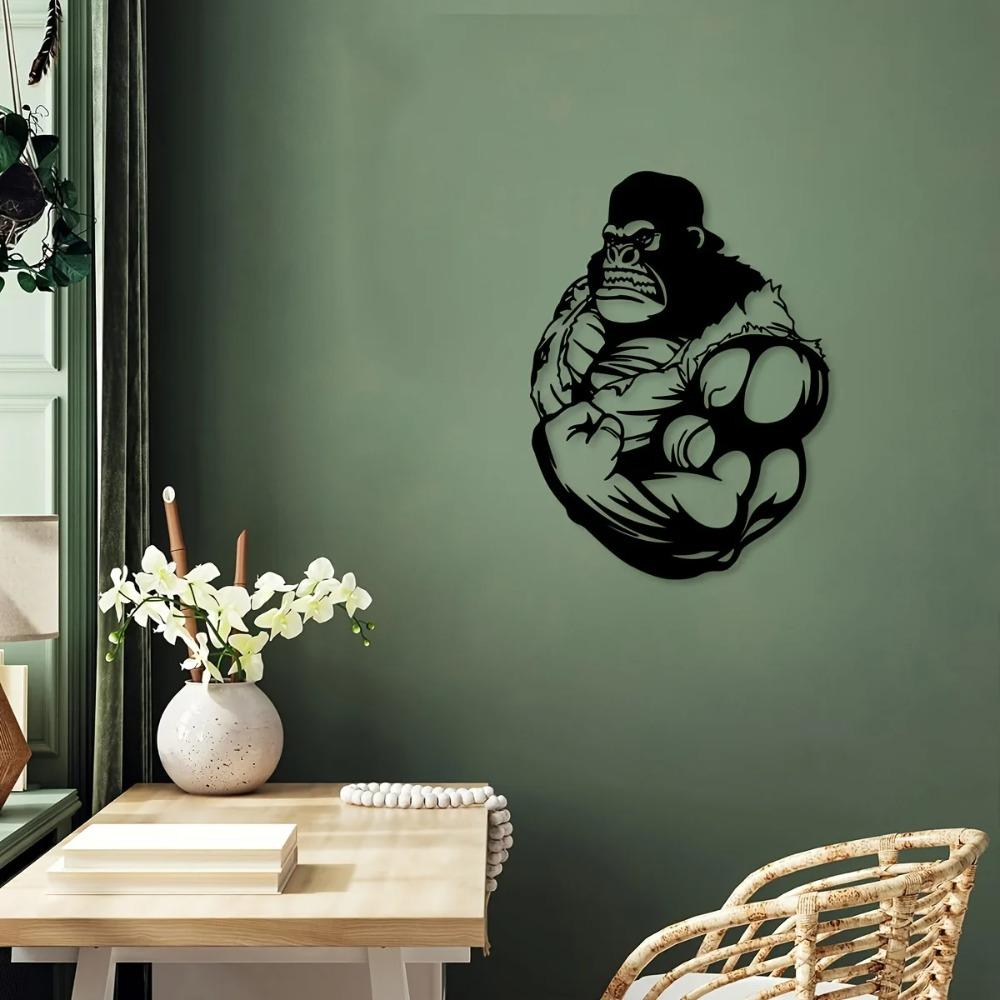 Креативные поделки из железа в виде мускулистого орангутана — уникальный декор для дома и улицы, идеально подходит для украшения гостиной и стен на улице