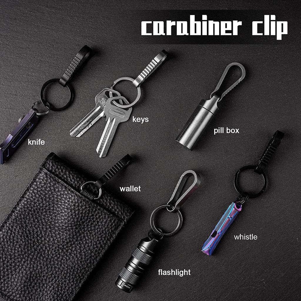 [TIMULTI] Титановый карабин, небольшой брелок, держатель для ключей, быстросъемный крючок для ключей, петля для ремня рюкзака, стильный, предотвращает потерю, легко устанавливается и крепится