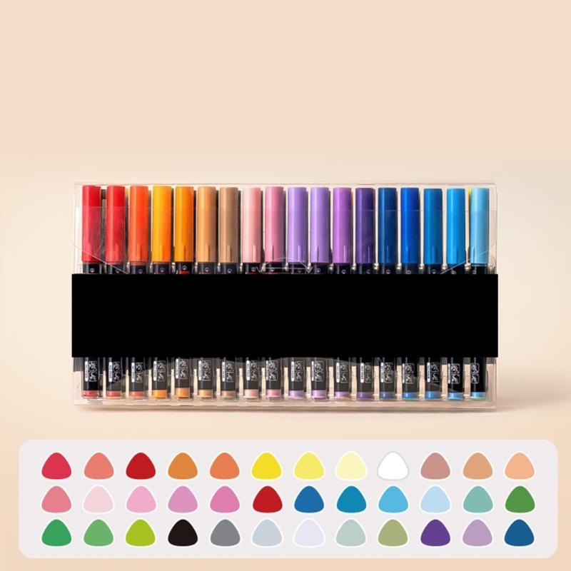 Жидкий акриловый маркер 12/24/36/48 цветов акриловая краска ручка с кистью для рисования на бумаге, дереве, стекле, ткани, металле, камне