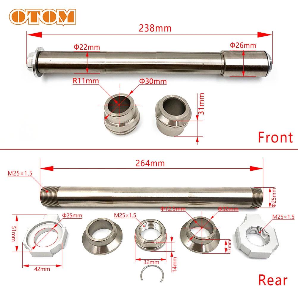 OTOM 2023 Motorcycle Wheel Front Rear Axle With Nut Rim Cover Spacers Hub Collars For KTM EXC SX HUSQVARNA GASGAS EXF MC 125-500