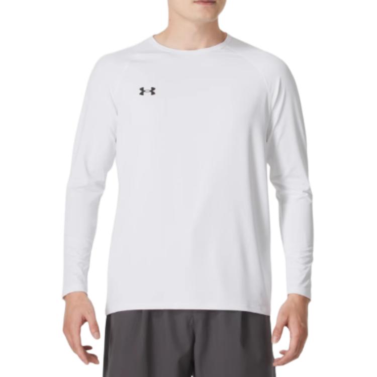 Under Armour Однотонная быстросохнущая дышащая футболка с длинным рукавом унисекс белая 24600601-100