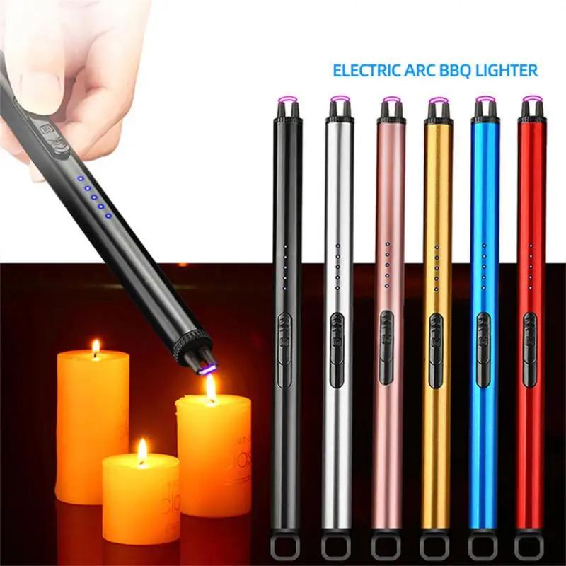 Электрические дуговые зажигалки Металлическая кухонная зажигалка Газовая плита Ветрозащитная зажигалка Свеча Уличная USB перезаряжаемая плазменная электронная зажигалка