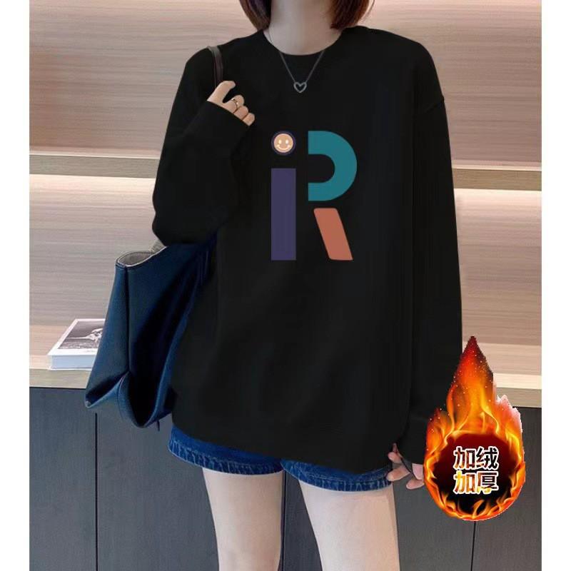 Vintage Letter Print Crew Neck Sweatshirt Loose Fit Long Sleeve Top Fall Winter Streetwear