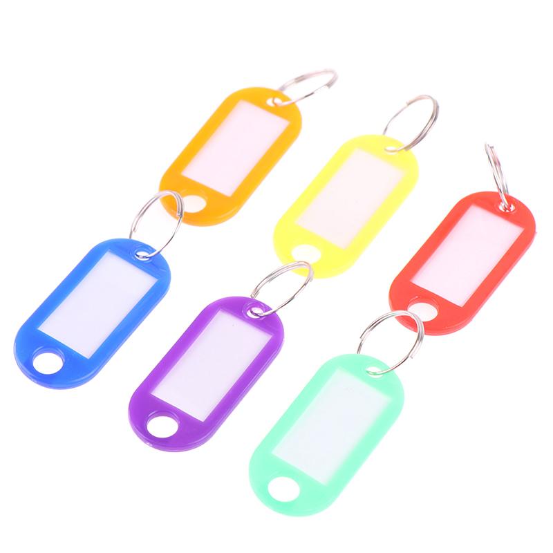 10Pcs Multicolor Keychain Key Id Label Tags Luggage Id Tags Hotel Number Card