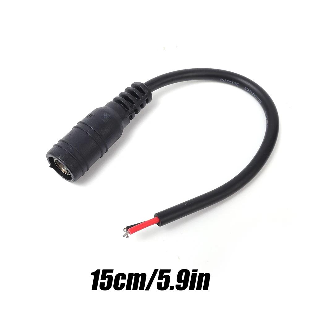 12 В соединитель постоянного тока с пигтейлом 2,1*5,5 мм, кабель с пигтейлом и штекером 30/15 см, штекерный и гнездовой, провод для светодиодной ленты CCD/CCTV-камеры