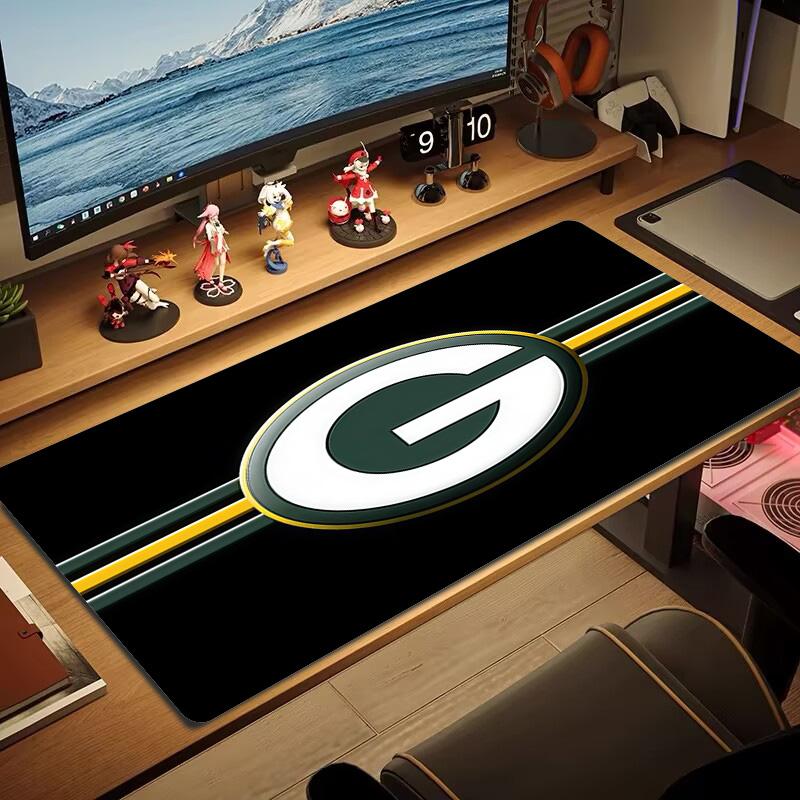Green Bay Packers Print Cushion Non-slip Laptop Tablet Big Mousepad XXL Mat Mini PC Playmat With Lock edge