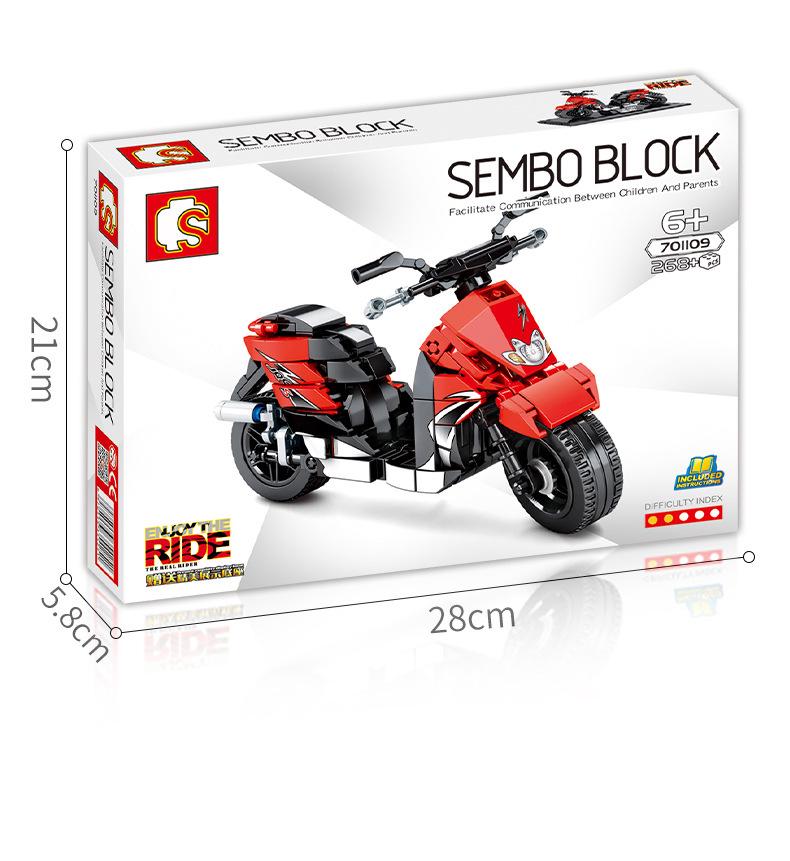 Конструктор Senbao Мотоцикл, Модель для Сборки, Игрушка с Подставкой для Дисплея - Идеальный Подарок для Мальчиков