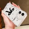 Bowknot Pattern Clear Silicone Phone Case For iPhone 16E 16 Pro Max 15 Pro 14 13 12 11 Diamond Frame Shockproof Soft Bumper Cover