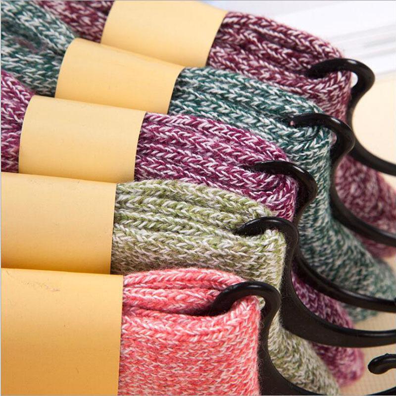 Осенне-зимние шерстяные носки, утолщенные теплые однотонные носки, двухниточные хлопковые носки до середины икры, уличные женские кроличьи повседневные универсальные носки