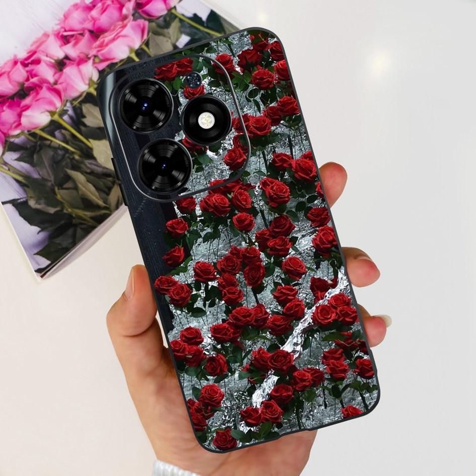 Чехол для Tecno Spark 20C Чехол Spark 20 Pro Популярный Цветок Бабочка Прозрачные Силиконовые Чехлы для Телефона Для Tecno Spark 20 Spark20 Funda