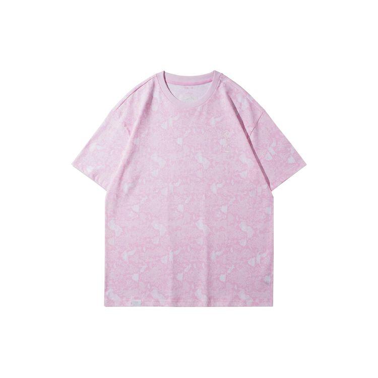 Футболка мужская с коротким рукавом и круглым вырезом Li Ning X Erik Ellington Collaboration Signature Series с вышитым логотипом, розовая AHSR981-1