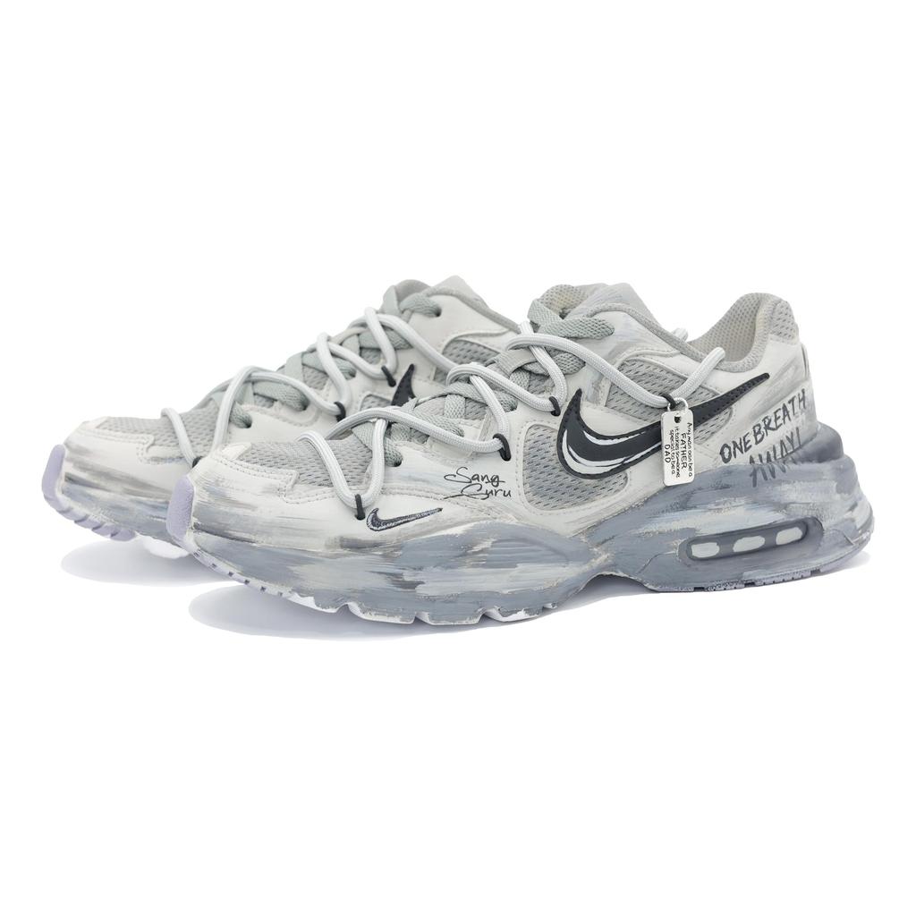 Nike Кроссовки для бега Air Max Fusion с амортизацией, нескользящей подошвой, низкие, женские, серо-черные CJ1671-105(Команда292-)