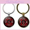 Firefighter Classic Emblem Time Gem Keychain Pendant Stylish Metal Key Ring