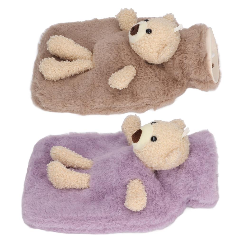 Hot Water Bag Multifunctional 1000ml Capacity Wide Mouth Cute Cartoon Hot Water Bottle for Homes Off