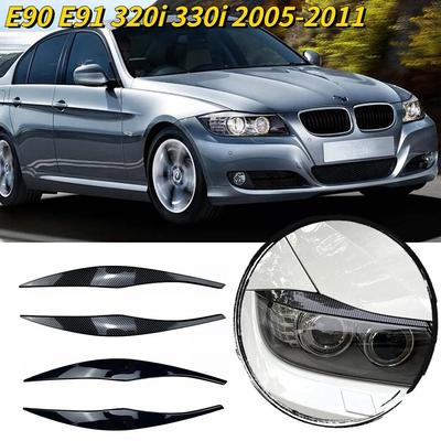 Для BMW 3 серии E90 E91 320i 330i фары брови веко седан/универсал 2005 2006 2007 2008 2009 2010 2011 глянец черный карбон