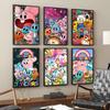 Удивительный забавный постер W-world Of Gumball, аниме-постеры, липкие настенные рисунки HD-качества, ретро-постеры для домашнего декора комнаты Kawaii