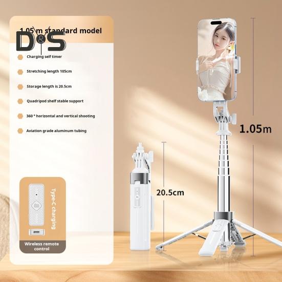 Штатив для телефона, селфи-палка с заполняющей подсветкой, регулируемая длина, вращение на 360 градусов, портативный универсальный штатив для сотового телефона с беспроводным пультом дистанционного управления