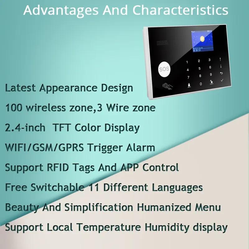 Tuya Wireless WIFI GSM Home Burglar Alarm System IP Camera PIR Motion Sensor Door Sensor Security Alarm Kit APP Control Security