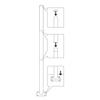 Foldable steel lighting pole, 3 meters, diameter 60mm