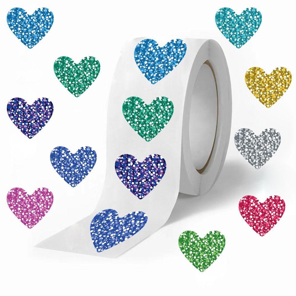 500pcs Sealing Stickers Love Heart Stickers Self-adhesive Exquisite Sealing Label Handmade Blank Reward Sticker Holiday