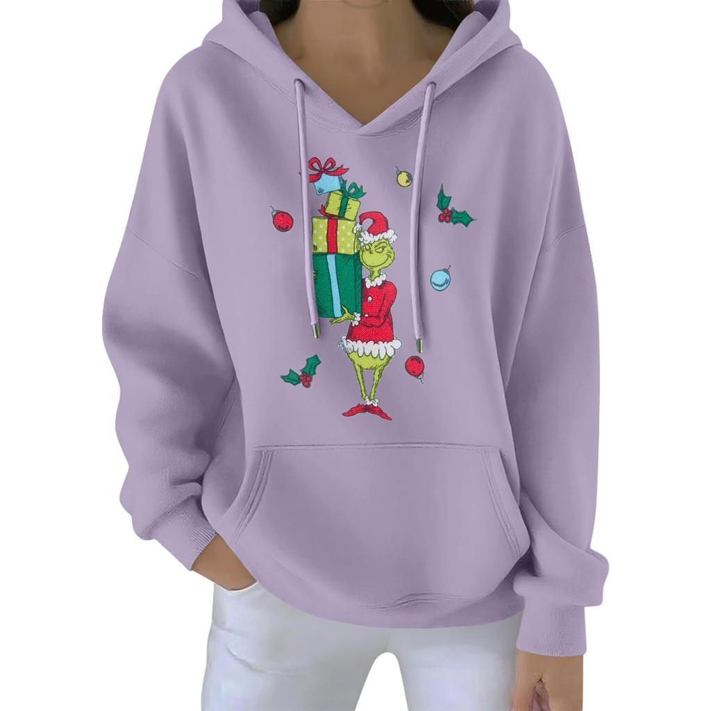 Women's Christmas  Hoodie Funny Cute Christmas Holiday Sweatshirt Pullover