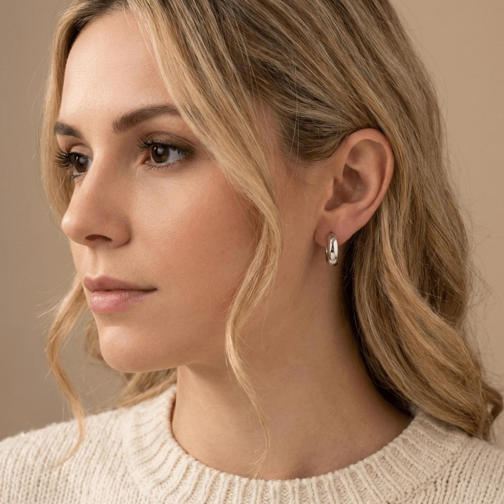 Round Cartilage Circle Earring 8/10mm Earlobe Piercing Jewelry Punk Titanium Hoop Earring Men