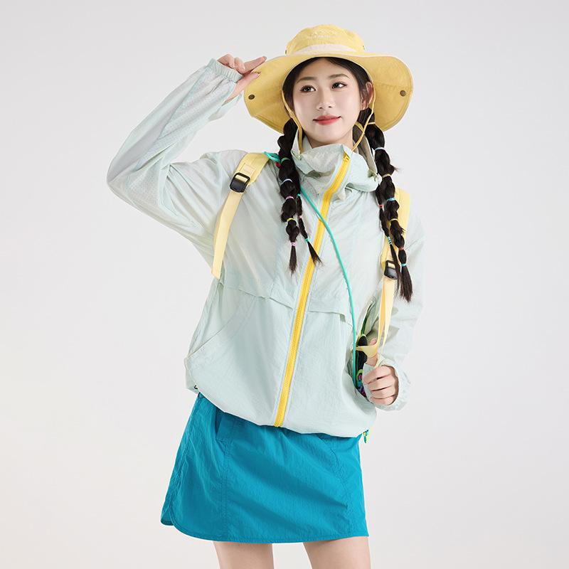 Mountain sunscreen clothing for women, small UV protection, light and thin loose and breathable men's sunscreen clothing can store skin clothing